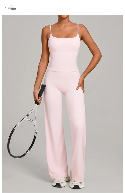Gym Workout Clothes Women's Casual Wear Outdoor Sports Tight Yoga Suit Naked Feeling Fitness Suit High Waist Yoga Two-piece Set