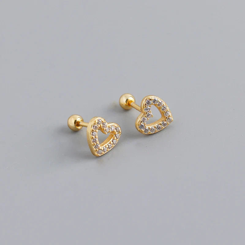 925 Sterling Silver Fashion Korean Petal Screw Bead Stud Earrings for Women Charm Ear Bone Piercing Jewelry Accessories