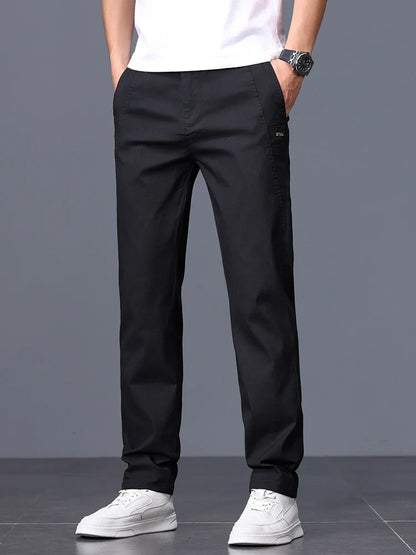 2025 Spring Thin Brand Men's Lyocell Pants Casual Business Straight Elastic Waist Comfortable Trousers Pants for Male