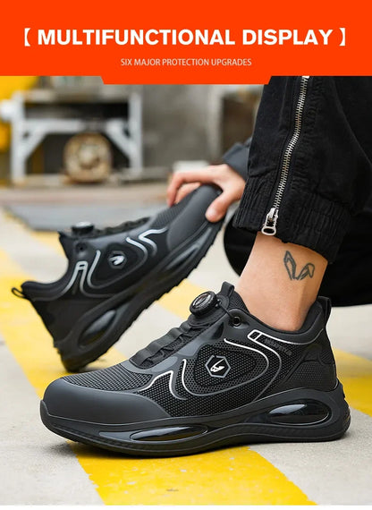 Safety Boots Men's Work Sneakers Battlefield Boots Breathable Steel Toe Shoes Safety stab-proof men's boots