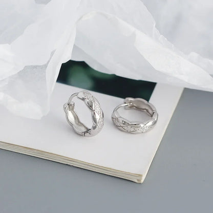 925 Sterling Silver Earring Colorful Dripping Oil Material Ear Ring Ear Buckle Rhombus Shape Trend Wild Girl Women Boy Ear Jewel