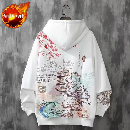 Moletons Pretos com Estampa de Anime Essenciais com Capuz Feminino Estética Coreana Moda Fofa Moletons com Capuz Streetwear para Mulheres