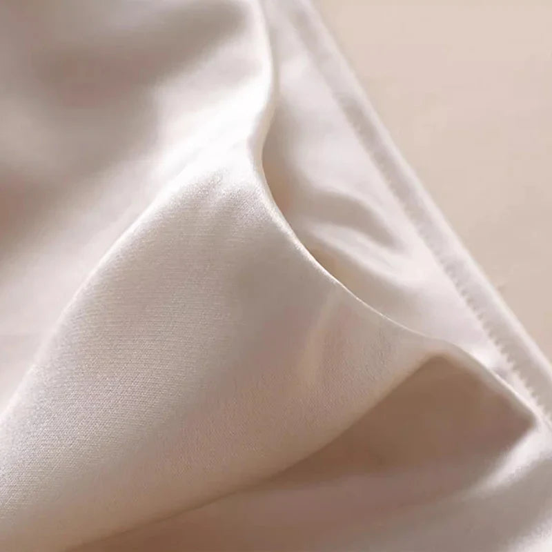 2026 Summer Lady High Waist Thin Acetate Satin Skirts Lady Solid Color A-line Dresses Girls Chic Korean Fashion Skirts