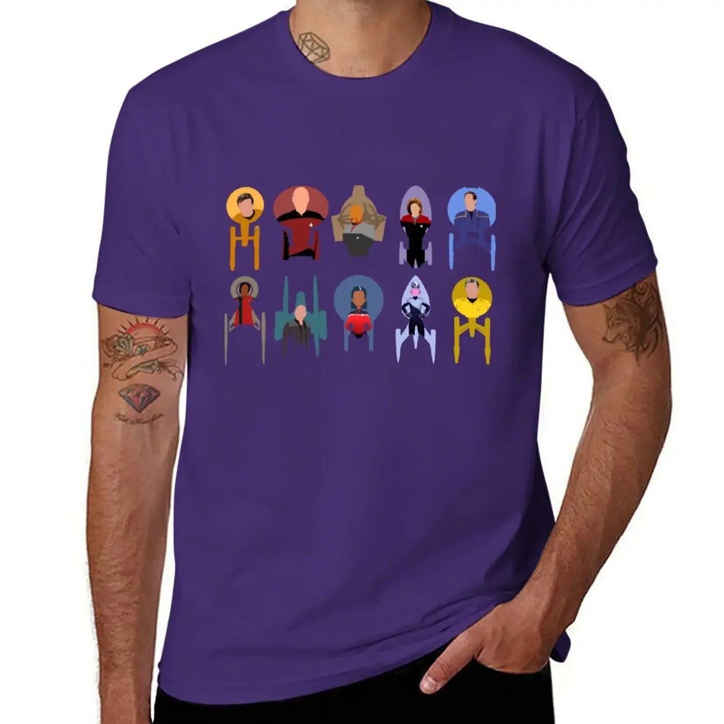Trek ships & captains T-Shirt hippie clothes summer top oversized anime figures mens tall t shirts