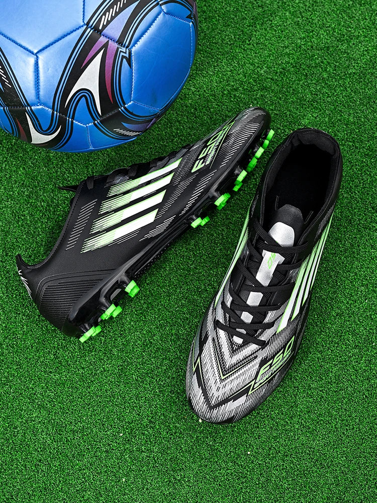Soccer Cleats for Men Women Breathable Cushioned Insole Anti-Slip Football Shoes for AG/TF Outdoor Sports Boots