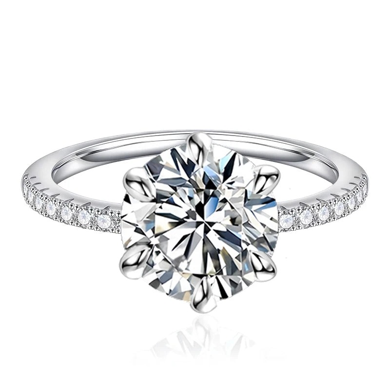 5CT Sparkling D Color Moissanite Lab Diamond Wedding Rings For Women S925 Sterling Silver Luxury Jewelry Engagement Ring