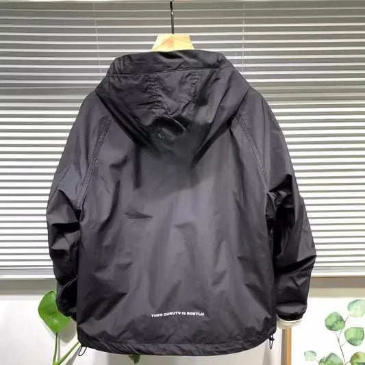 Spring Season Men Workwear Large Pull-on Hat Clip-on Chest Bag Cover Headwear Casual Loose Jacket Trendy