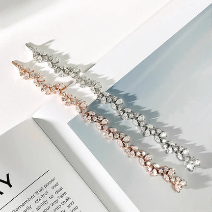Marquise/Pear/Round Cut Full Moissanite Diamond Bracelets for Women 925 Silver Luxury Bridal Wedding Bracelet With Certificate