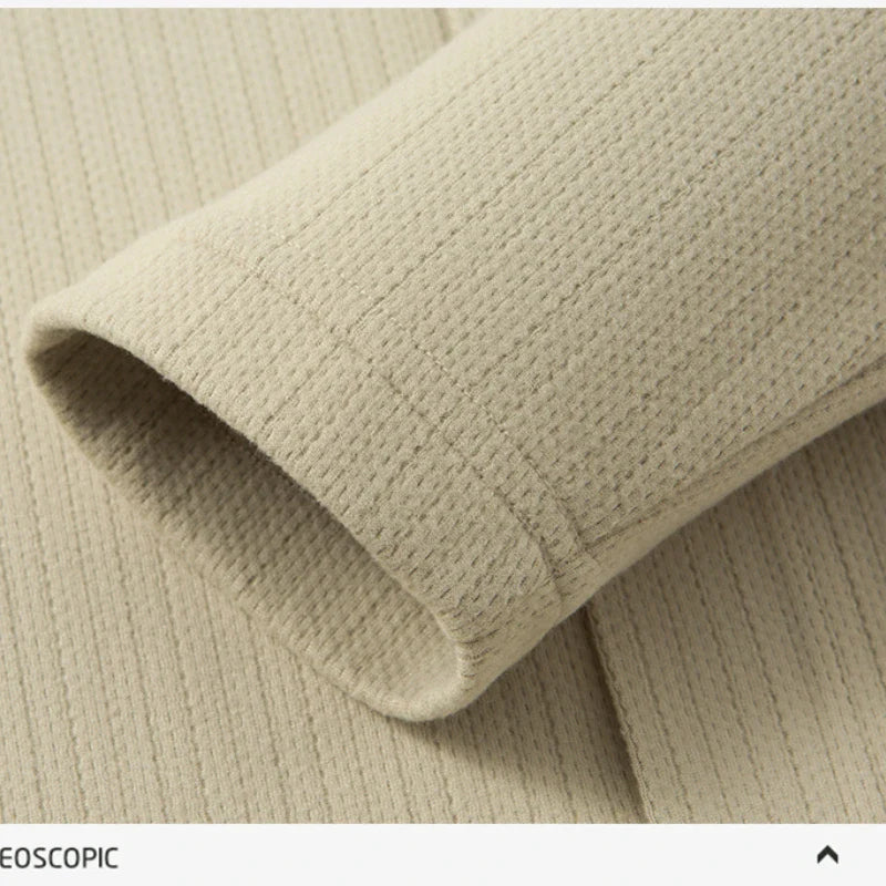 Men's Business Casual Solid Color Stretch V-neck POLO Shirt Daily Commute Striped Sweater for Fall 2024.