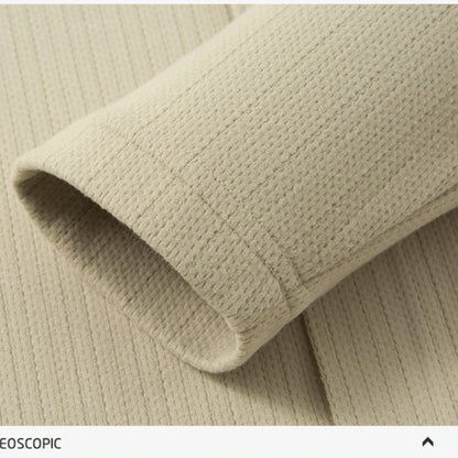 Men's Business Casual Solid Color Stretch V-neck POLO Shirt Daily Commute Striped Sweater for Fall 2024.