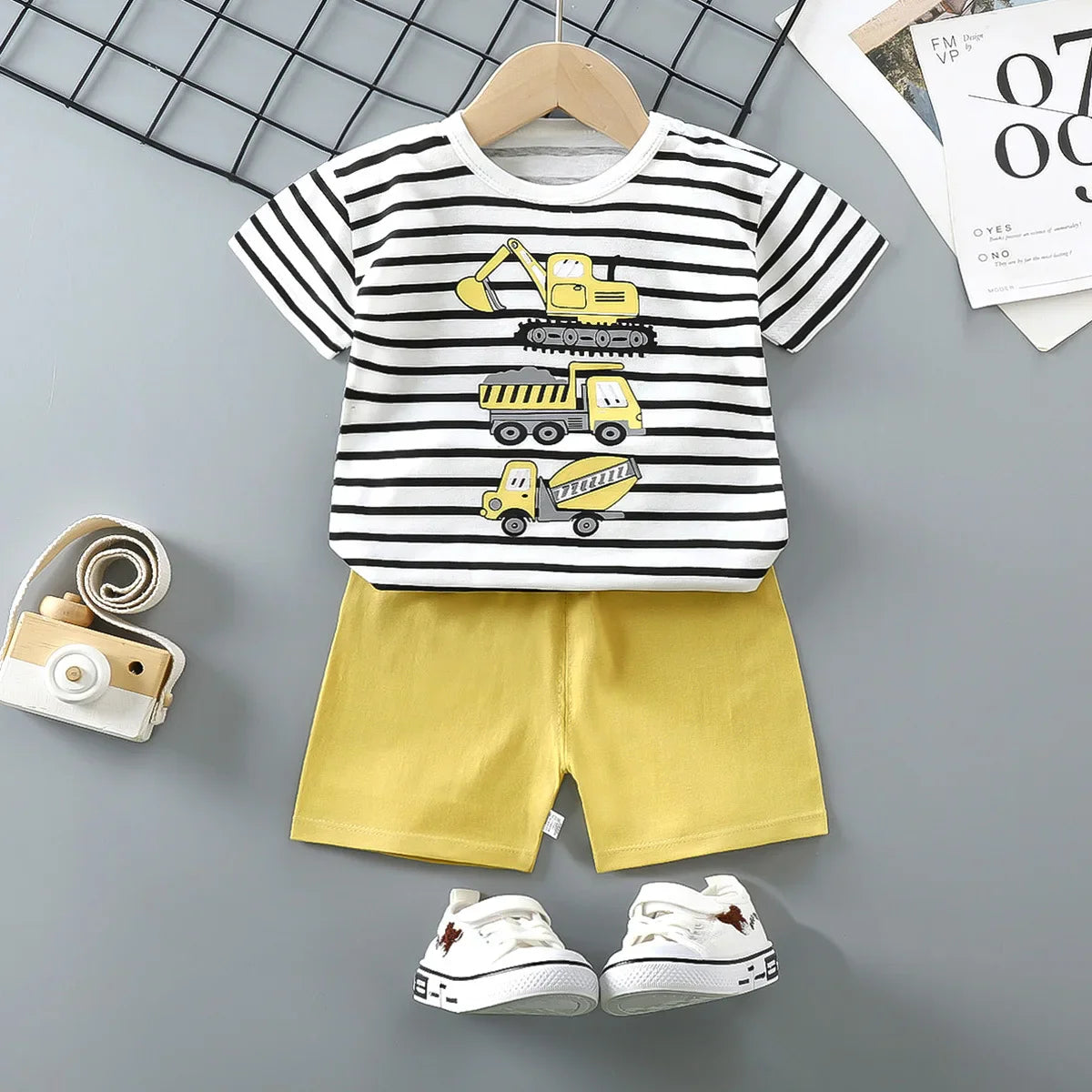 Boys Cartoon Tracksuits Short Sleeve Tshirt+Shorts Two Piece Set Toddler Casual Fashion Summer Clothes Sets