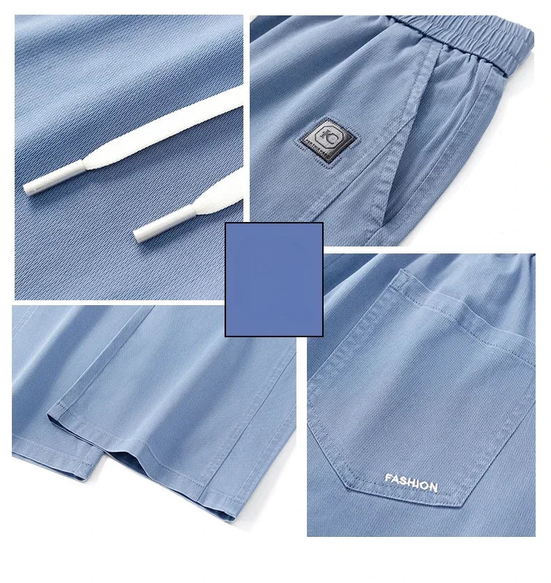 Brand Soft Jeans for Men Spring Thin Draped Comfortable Straight Trousers Drawstring Male Baggy Denim Pants Streetwear
