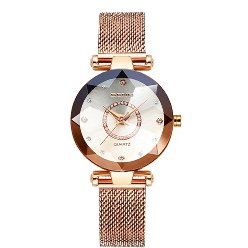 Ocean Star Women Crystal Watch 2025 Top Brand Luxury Rose Gold Women Bracelet Watch For Ladies Wrist Watch Relogio Feminino