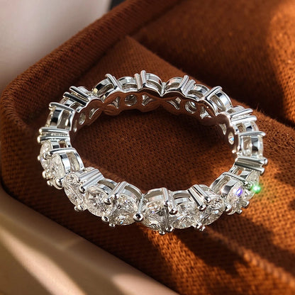 Moissanite Eternity Band Rings for Women Jewelry GRA Certified D Color VVS1 Lab Grow Diamond s925 Sterling Silver Ring