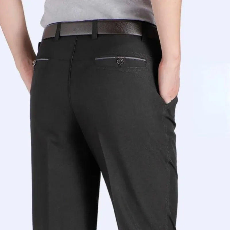 Big Plus Size Formal Pants Men's Bussiness Summer Thin Autumn Thick Black Blue Gray Stretch Loose Suit Office Trousers GOZBKF