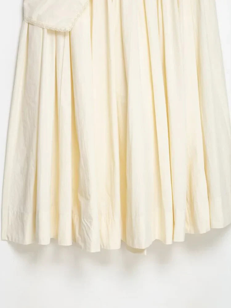 Women MIDI Skirts 2026 Fashion Solid Wrap Drawstring Bow High Waist Pleated Female Elegant Street Skirt Clothes