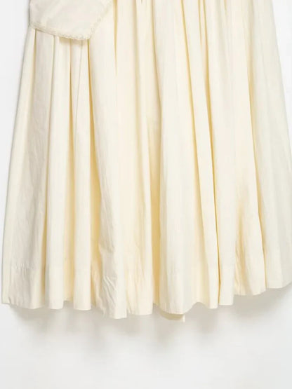 Women MIDI Skirts 2026 Fashion Solid Wrap Drawstring Bow High Waist Pleated Female Elegant Street Skirt Clothes