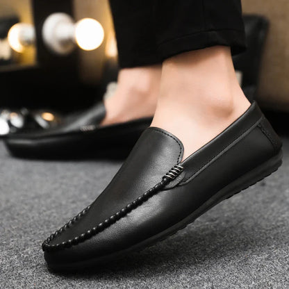 Genuine Leather Breathable Slip on Men Driving Shoes Luxury Brand Italian Men Loafers Men Casual Shoes Moccasins Chaussure Homme