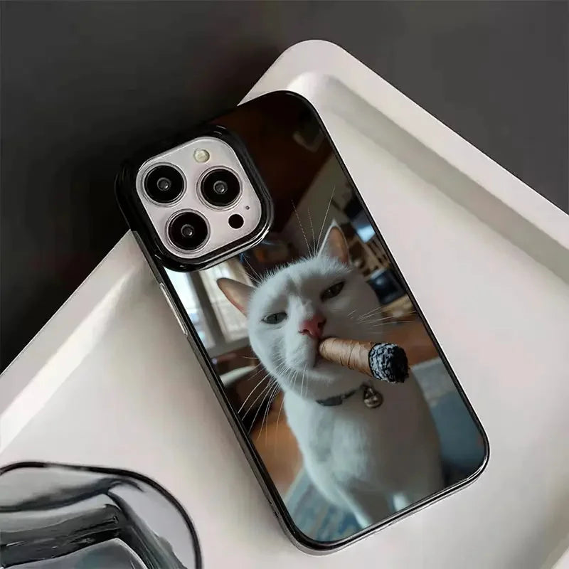 Smoking Cats Black Phone Case For IPhone 17 17Air 16 15 14 Plus 13 12 11 17 Pro Max X XS XR 7 8 Plus Soft Back Cover Case