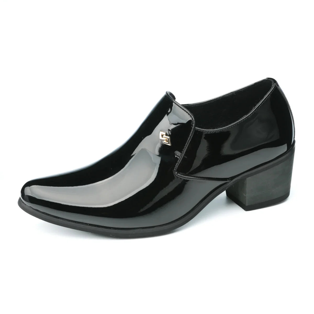 Premium leather men shoes slip on loafers European brand business casual wedding party plaid design height increasing