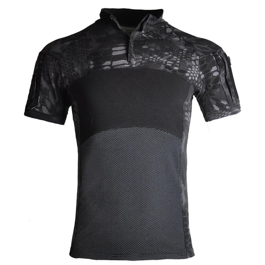 Tactical T-Shirt Combat Shirt for Men Clothing Camouflage Shirts Tops Short Sleeve Summer Hiking Climbing Clothes