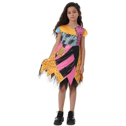 2026 Meninas Horro Antes do Natal Sally Vestido de Cosplay de Halloween Festa Fantasia Infantil Meninos Jack Roupas Góticas