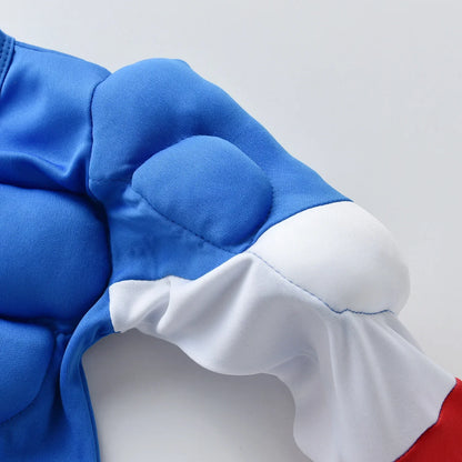Hero Hulk Captain America Cosplay Costume Boy Kids Clothes Spiderman Muscle Suit Halloween Carnival Birthday Party