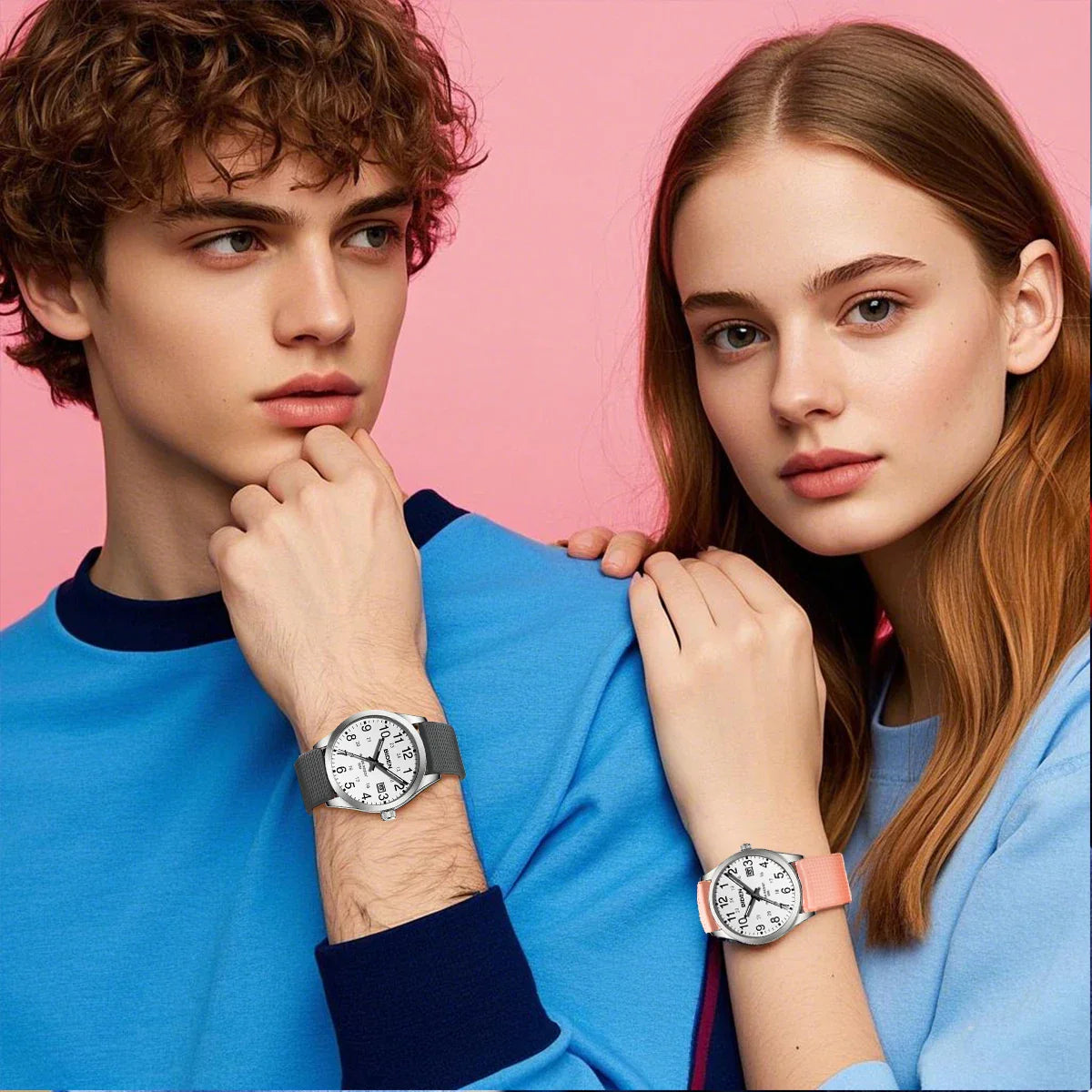 Men's Watch Simulated Quartz Sports Men's and Women's Watch 30 Waterproof Second Hand Luminous Easy to Read Dial