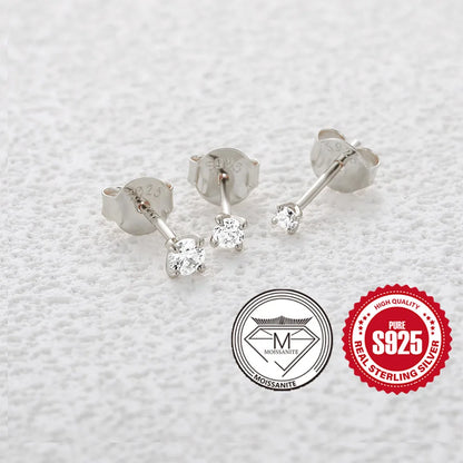 0.5-1.2 Carat D Color Moissanite Ear Stud Earrings For Women 925 Sterling Silver Sparkling Piercing Earring Fine Jewelry
