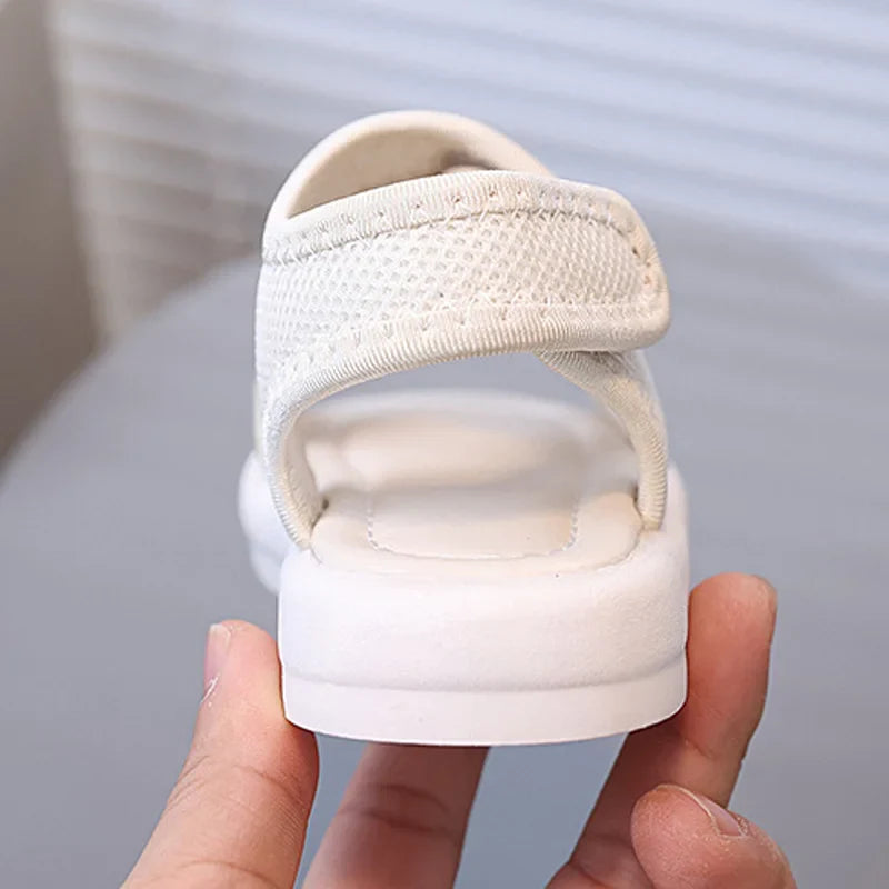 Summer Boy Casual Lightweight Cloth Vamp Beach Shoes Student Outdoor Girls Sandals Breathable Daily Platform Flat Sandals I05073