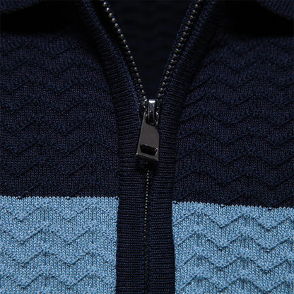 2024 New Summer Textured Ribbed Knit Polo Shirt for Men Short Sleeve Breathable and Cool Mens Polo Shirts