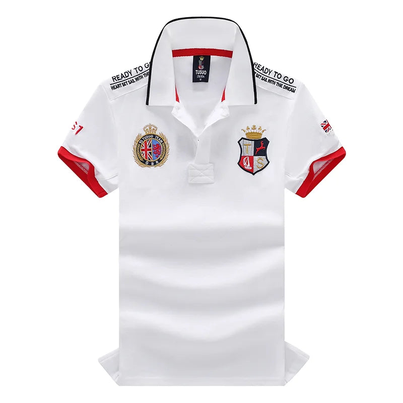 Men's polo shirt England Great Britain Royal casual sports party cotton embroidery luxury contrast color original design