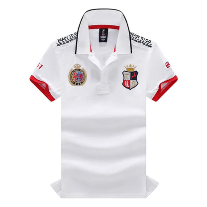Men's polo shirt England Great Britain Royal casual sports party cotton embroidery luxury contrast color original design