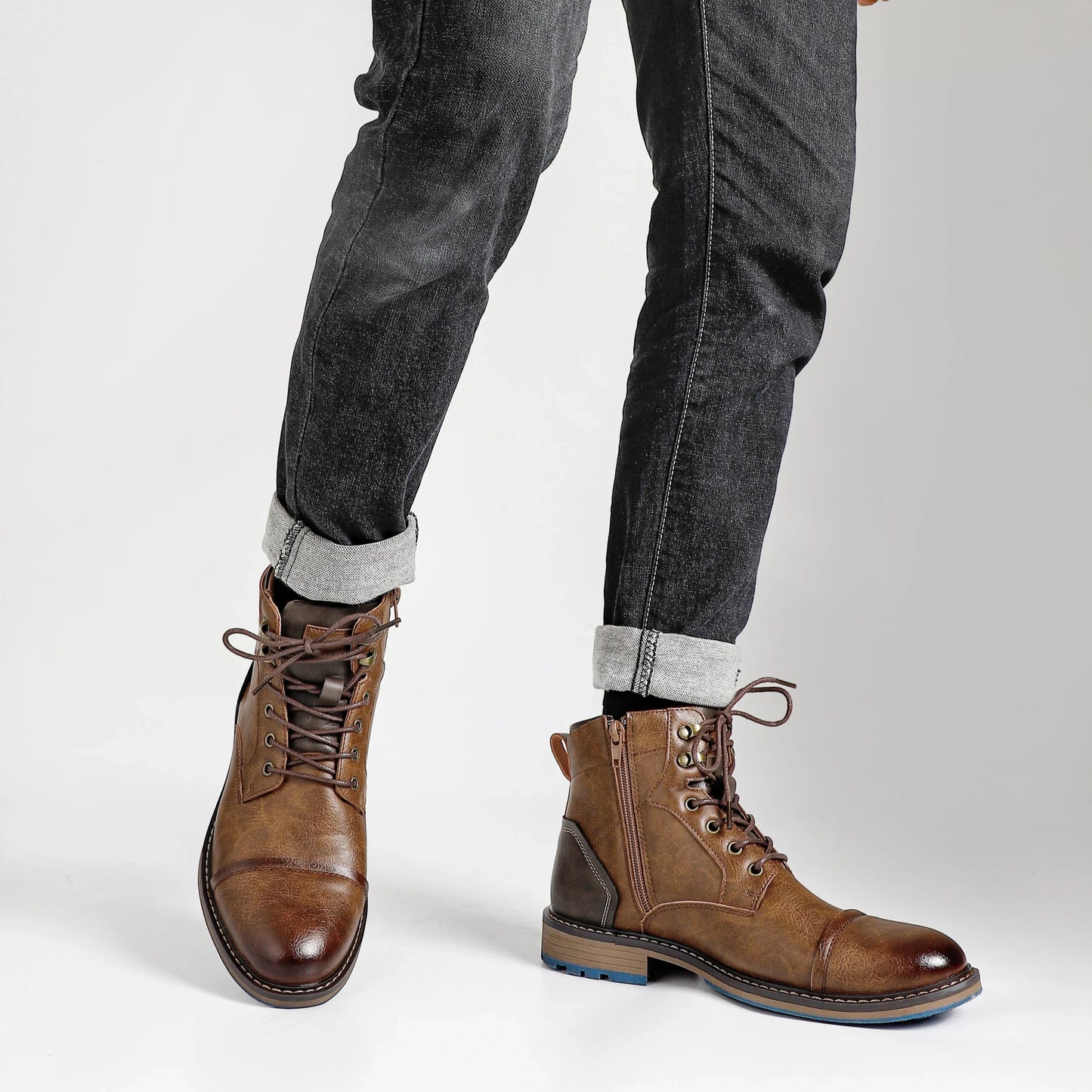 Size 8-13 Retro Men Boots 2025 Fashion Comfortable Spring Leather Boots