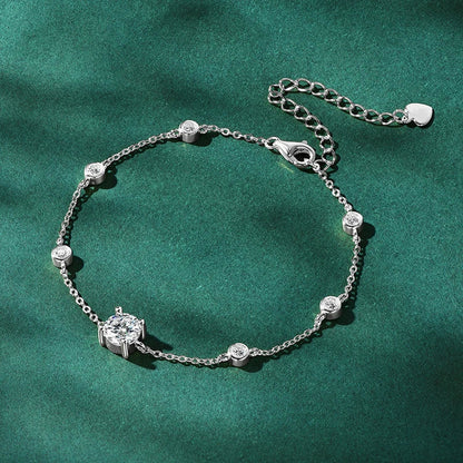 7 Stones 100% Real Moissanite Bracelets for Women D Color Four-claw S925 Sterling Silver Luxury Chain Lab Diamond Jewelry