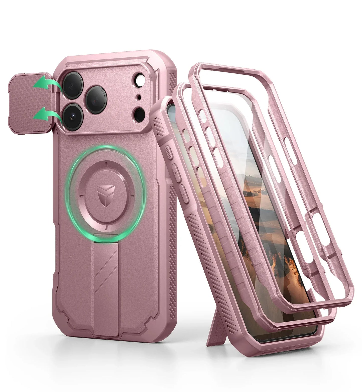 For iphone 17 Series case with Camera Cover & Adjustable Kickstand Compatible With MagSafe Shockproof  Magnetic Protective Cover