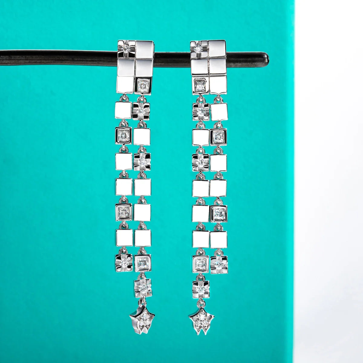 Moissanite Drop Earrings 925 Sterling Silver D Color Lab Created Diamond Multifunctional Dangle Earrings for Women