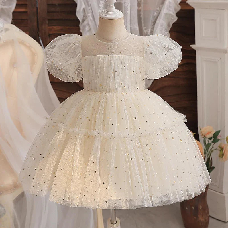 Summer Girls Dress Sequin Ruffles Elegant Toddler Girls Princess Dress For 2-10 Years Kids Party Evening Gown Kids Dresses