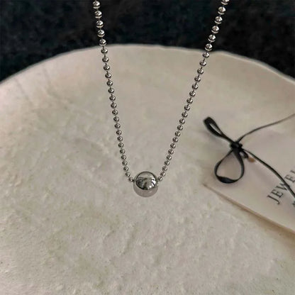 Stainless Steel Silver Color Beaded Necklaces for Women Fashion Metal Pull Long Snake Bone Chain Necklaces Jewelry Party Gifts
