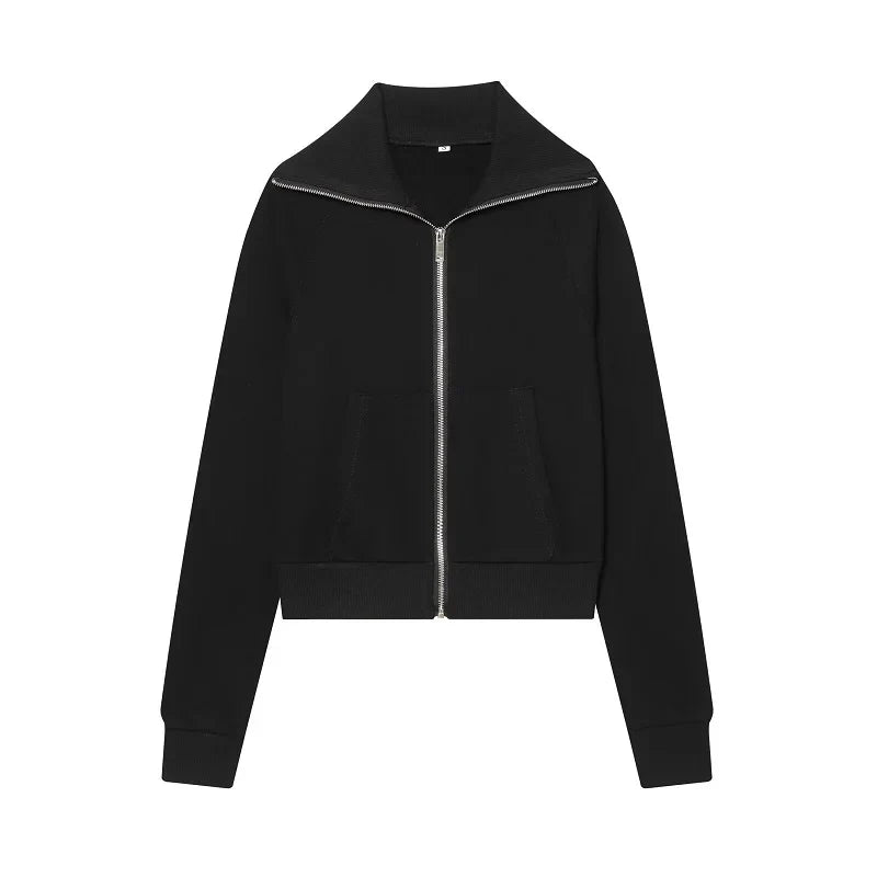 Women's Suits Flare Pants Sets 2 Piece Set Fleece Elastic Waist Trouser Suit Cropped Sweatshirts Jacket Two-Piece Set