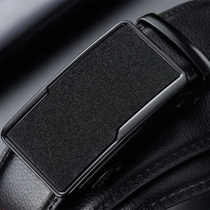 2023 New  cow genuine leather men's belt cowhide strap for male automatic buckle belts for men black buckle belts