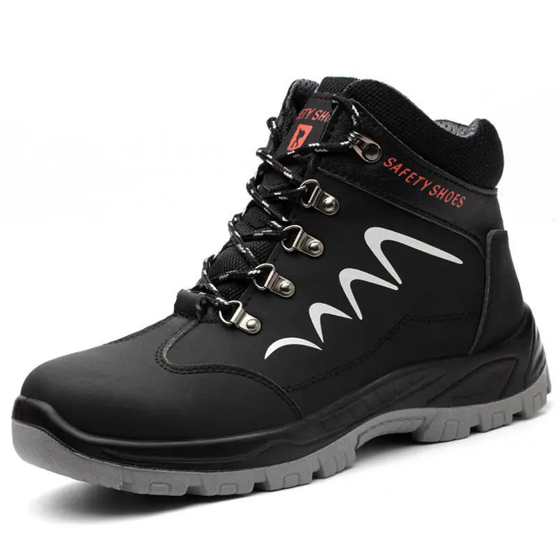 Waterproof  Indestructible Men Safety Shoes Construction Steel Toe Work Boots Non Slip Navy Platform Botas For Men Shoes