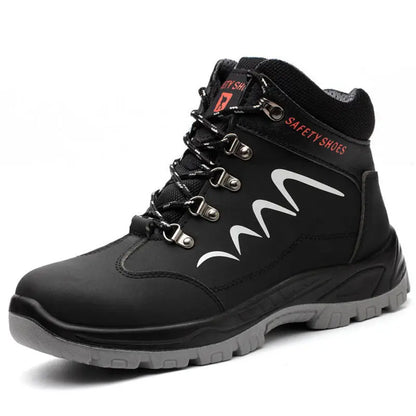 Waterproof  Indestructible Men Safety Shoes Construction Steel Toe Work Boots Non Slip Navy Platform Botas For Men Shoes