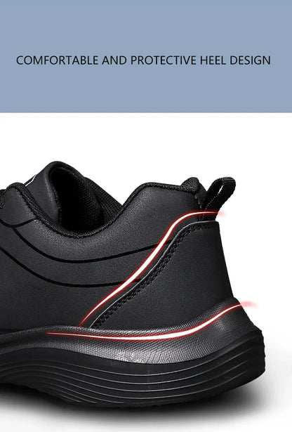 2025 New Lightweight Men Casual Leather Sneakers Non-slip Breathable Male Outdoor Running Shoes Lace Up Soft Sport Shoes