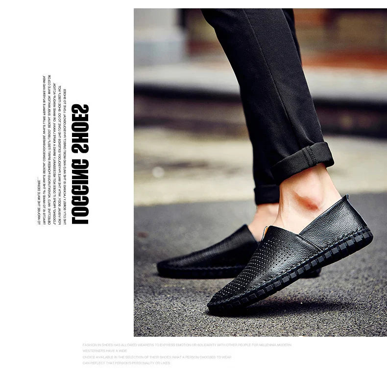 Fashion Men's Driving Shoes Handmade Leather Men Loafers Soft Breathable Men's Casual Shoes