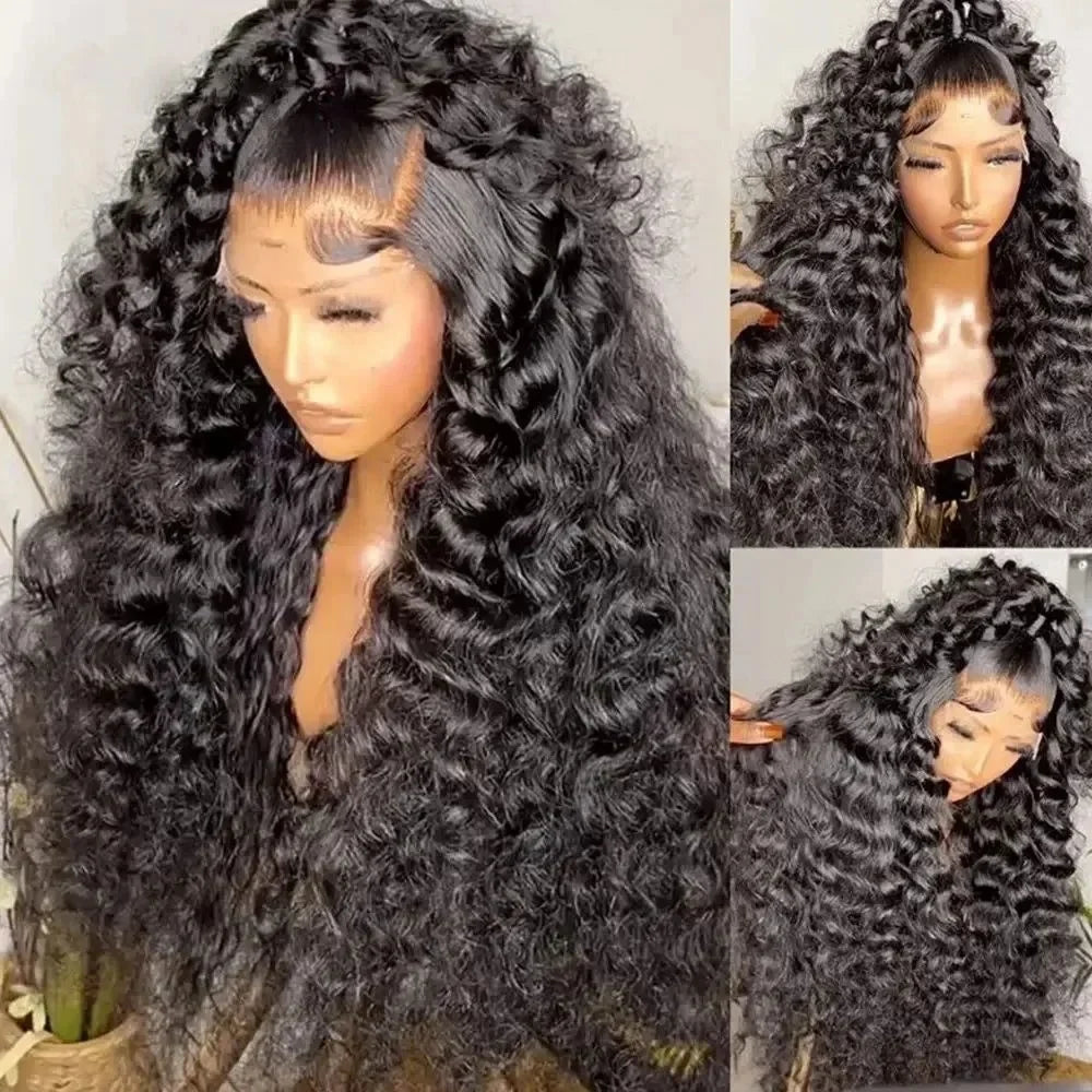 250 Density Deep Wave Lace Front Wig 13x6 Hd Lace Frontal Wig 13x4 Curly Human Hair Wigs For Women 360 Pre Plucked Lace Wig