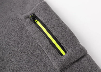 Camisa esportiva masculina de gola alta com meio zíper e manga comprida para outono e inverno, blusa casual masculina mais grossa