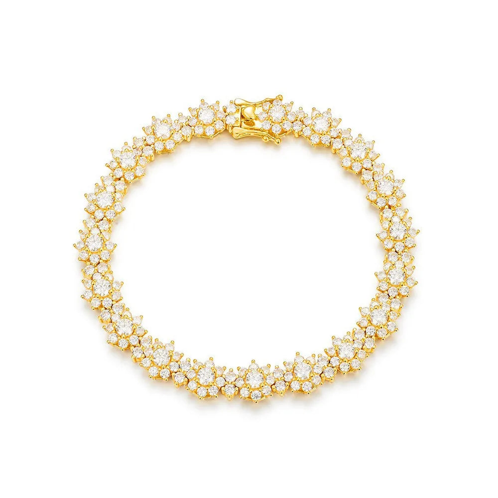 All Mozambique New Sunflower Moissanite Women's Bracelet 925 Sterling Silver Diamond Jewelry Moissanite Diamond Women's Bracelet