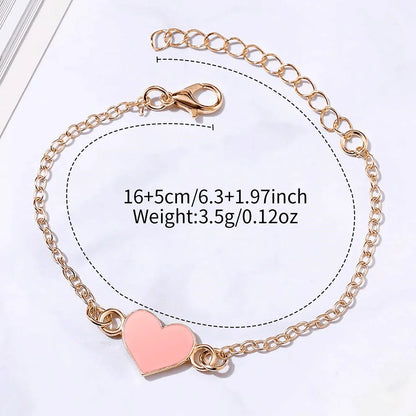 6PCS/Set Fashion Flower Dial Women's Quartz Casual Leather Band Analog Watches Heart Bracelets Set（Without Box）