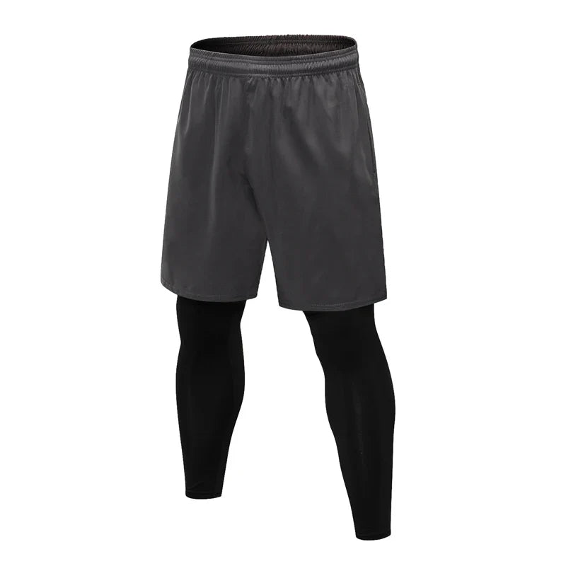 Men's Sport Pants 2 in1 Training Athletic Tracksuits Sportswear Workout Male Jogging Trousers Gym Fitness Running Pants Men